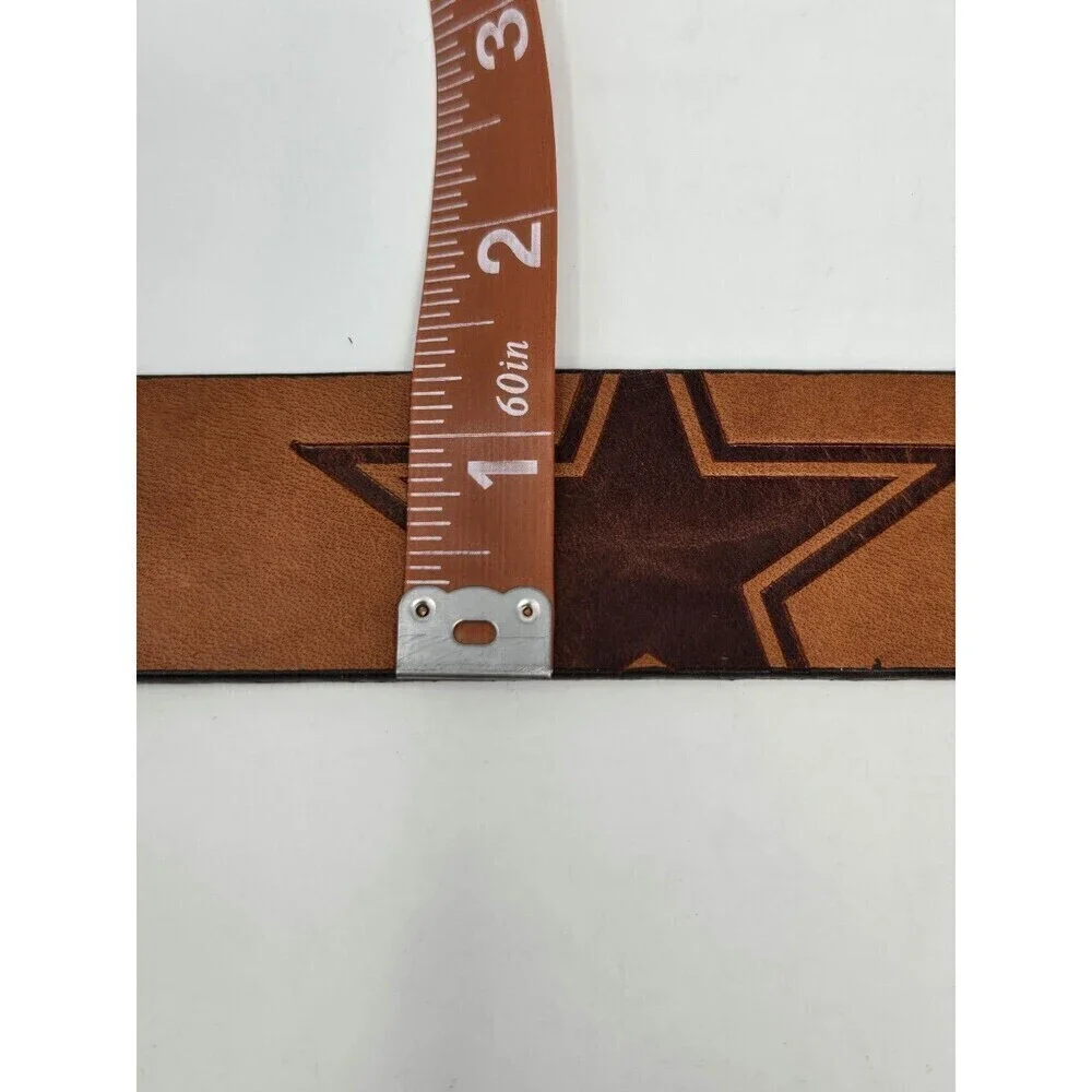 NWT NFL DALLAS COWBOYS FOOTBALL BROWN LEATHER BELT STARS EAGLES WINGS MEN 34